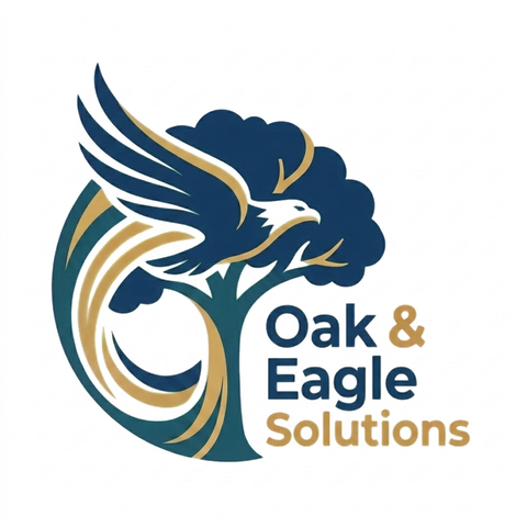 Oak & Eagle Solutions: an eagle rising from an oak tree